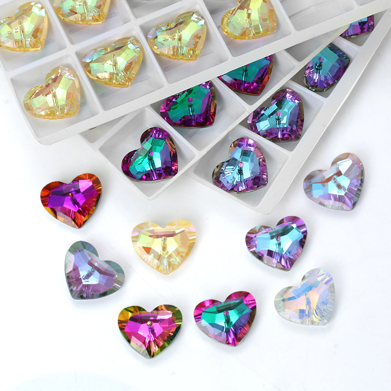 18MM Heart Shape Faceted Crystal Beads