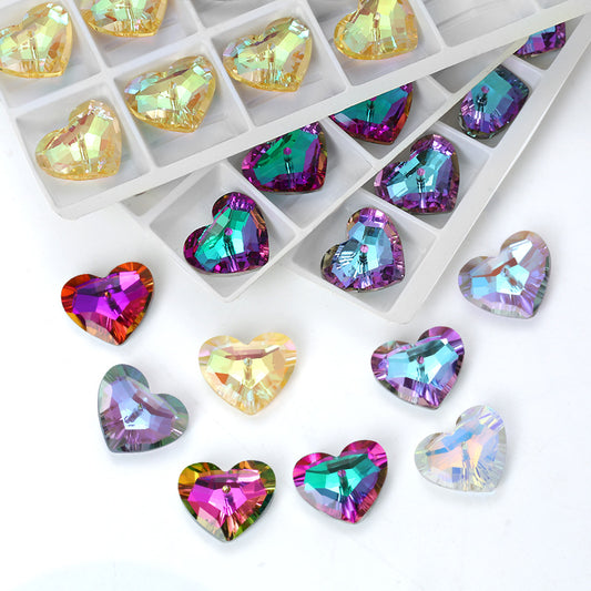 18MM Heart Shape Faceted Crystal Beads