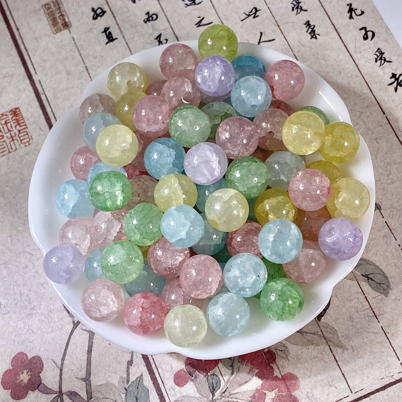 10mm Jade Crackle Glass Beads