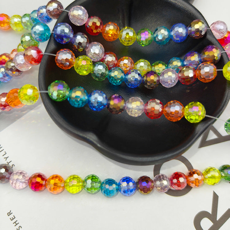 8mm 96 Faceted Jade Rainbow Disco Crystal