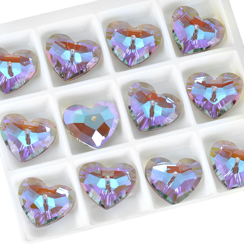 18MM Heart Shape Faceted Crystal Beads