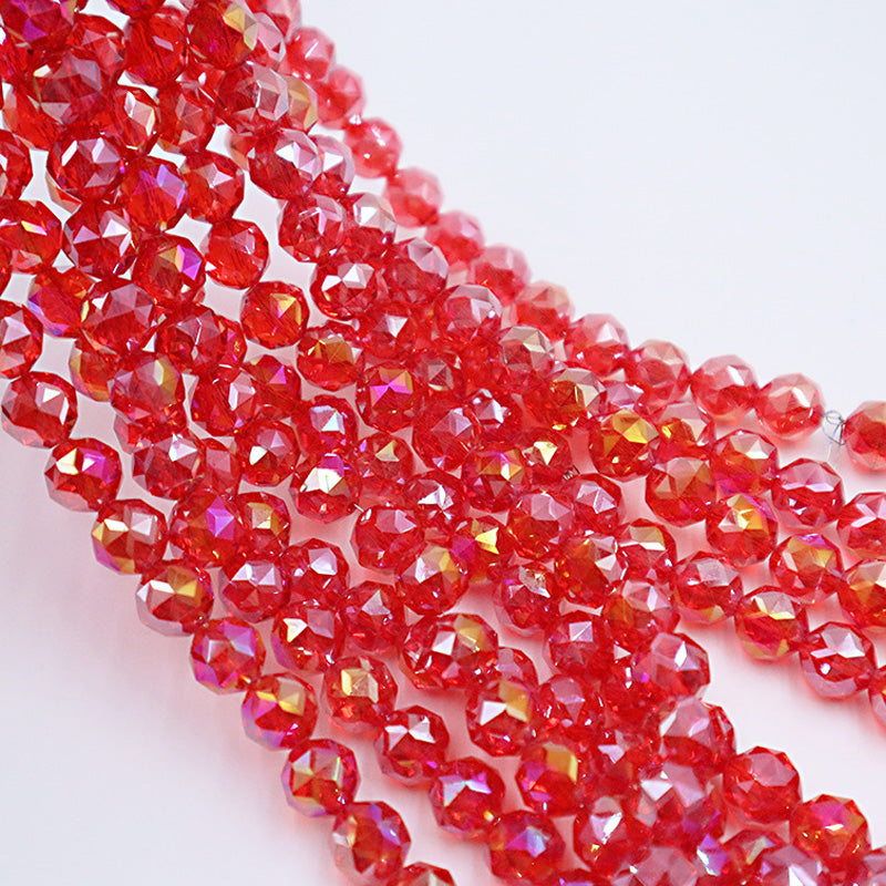 10mm Round Glossy Glass Beads - Transparent AB Series