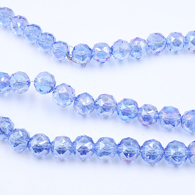 10mm Round Glossy Glass Beads - Transparent AB Series