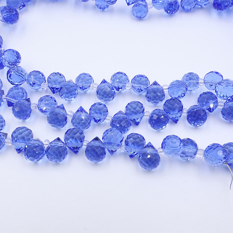 8MM Teardrop Faceted Beads - Blue Family