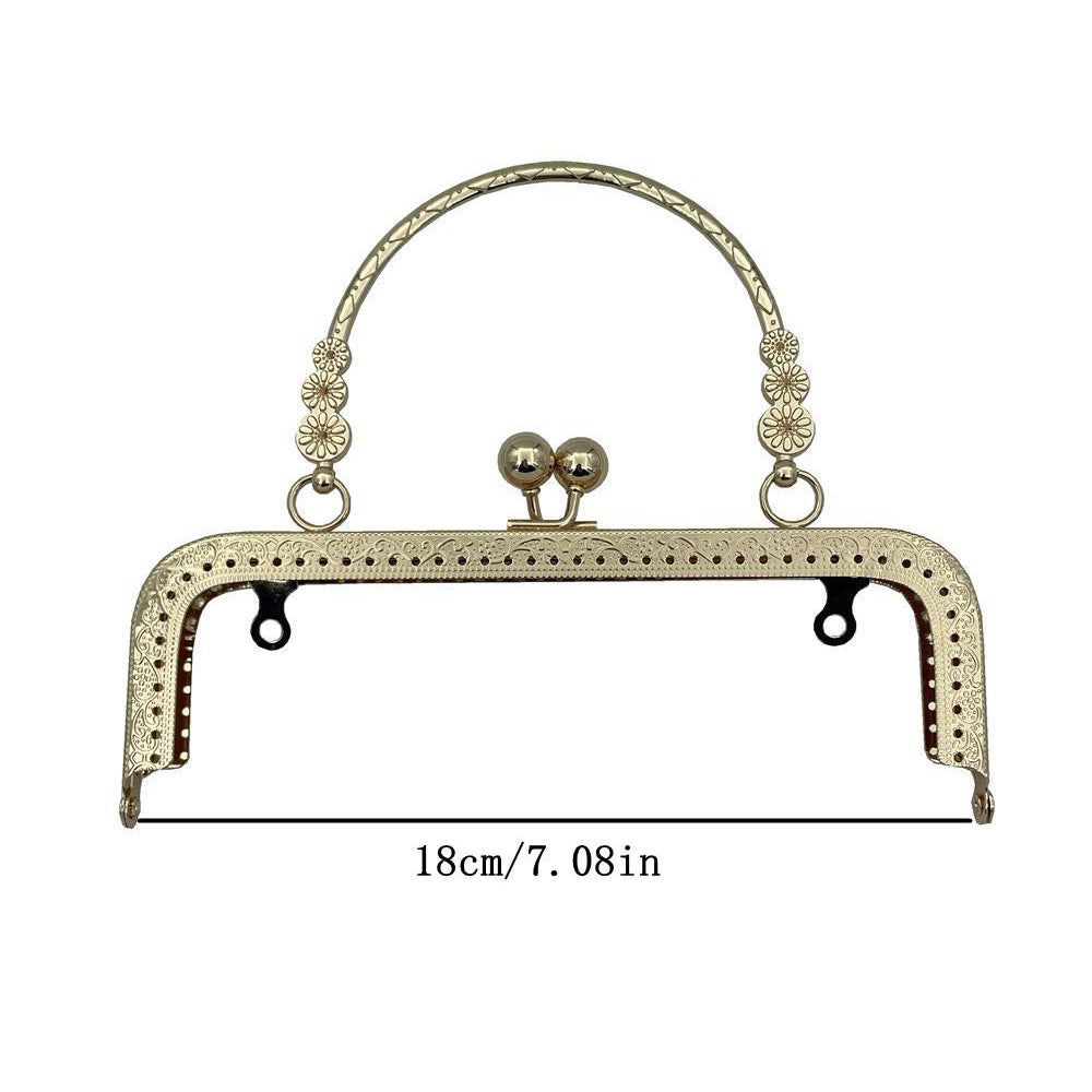 18.5cm Rectangular Kiss Clasp Lock with Handle