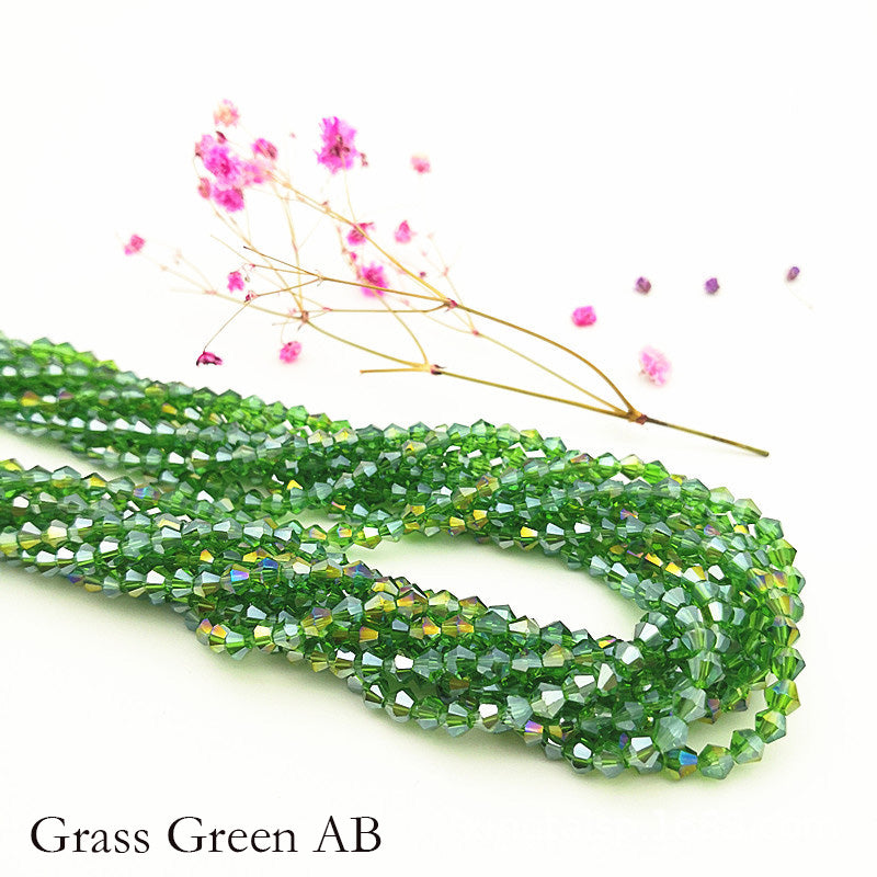 4mm Bicone Crystal Beads - Green Family