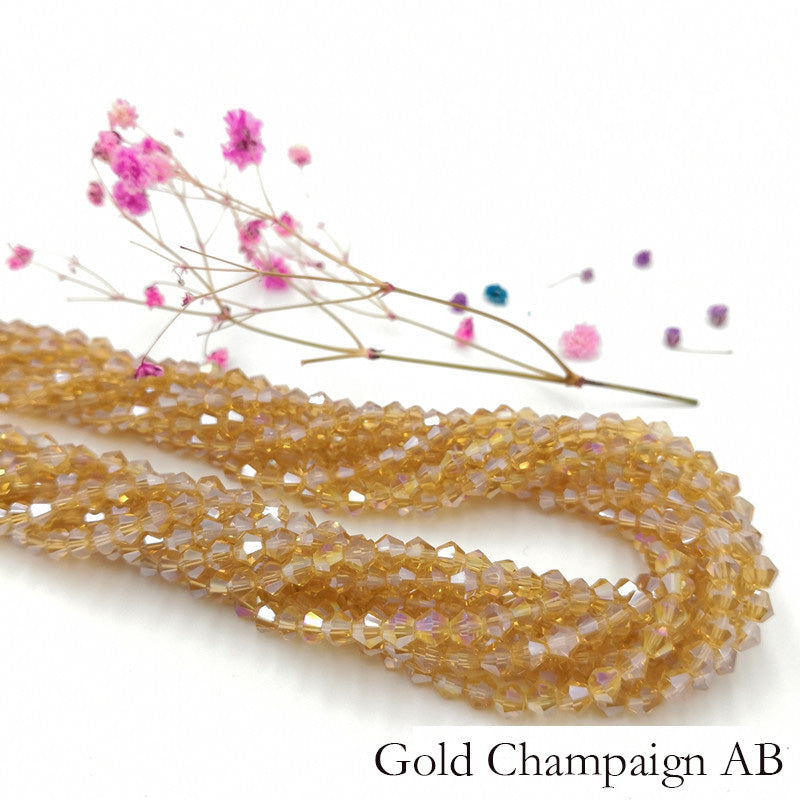 4mm Bicone Crystal Beads - Yellow Family