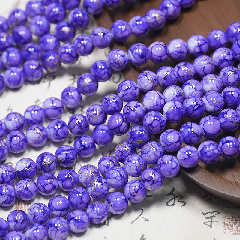 10MM Golden Thread Porcelain Beads