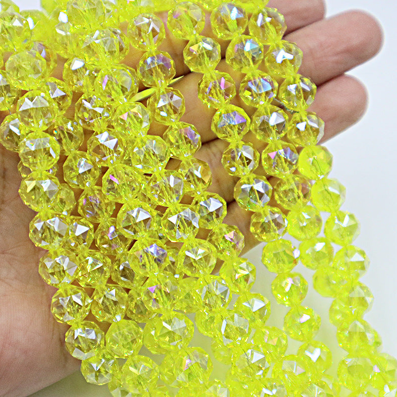 10mm Round Glossy Glass Beads - Transparent AB Series