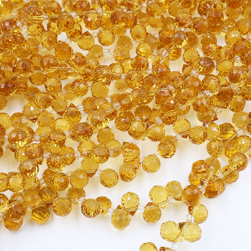 8MM Teardrop Faceted Beads - Yellow Family